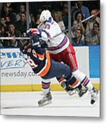 New York Rangers V New York Islanders #9 Metal Print