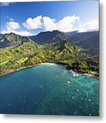 Scenic Aerial Views Of Kauai From Above Metal Print