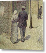 A Couple In The Street, 1887 By Charles Angrand Metal Print