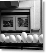 A Dozen White Balloons At 107 Metal Print