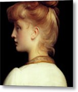 A Girl By Lord Frederic Leighton Metal Print