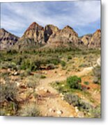 A Hiking Trail In Red Rock Canyon Metal Print
