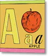 A Is For Apple Metal Print