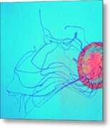 A Jelly Fish Swimming Metal Print