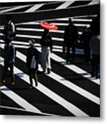 A Red Parasol Metal Print