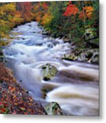 A River Runs Through Autumn Metal Print