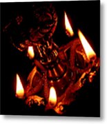 A Traditional South Indian Lamp Metal Print