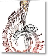 A Treble Clef Made From Sheet Music Metal Print