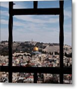 A View Of The Dome Of The Rock Is Seen Metal Print