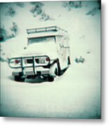 A Vintage Style Photograph Of A 4wd In Metal Print