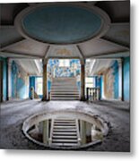 Abandoned Blue Staircase Metal Print