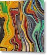 Abstract Art - Colorful Fluid Painting Pattern Metal Print