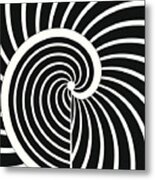 Abstract Black And White Curve Stripe Metal Print