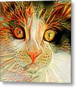 Abstract Calico Cat Metal Print