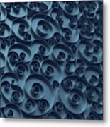 Abstract Curly Background, 3d Quilling Metal Print