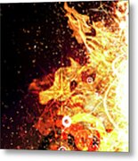 Abstract Flames And Sparks Digital Metal Print