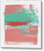 Abstract Indian Red And Emerald Metal Print