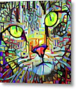 Abstract Modern Art Tabby Cat Metal Print