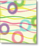 Abstract Pattern Of Circles And Wavy Lines Metal Poster