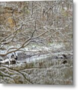 Abstract Snow Covered Trees Metal Print