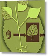 Acorn Leaf And Tree Metal Print