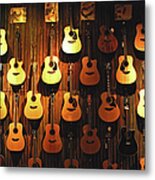 Acoustic Guitars On A Wall Metal Print