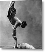 Acrobats Performing Balancing Act, Side Metal Print