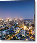 Aerial Cityscape View In Asia Metal Print