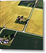 Aerial View Of Northern Illinois Farms Metal Print