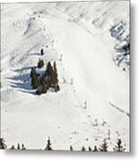 Aerial View Of Ski Slope In La Clusaz Metal Print