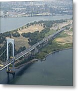 Aerial View Of The Whitestone Bridge Metal Print