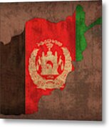 Afghanistan Country Flag Map Metal Print