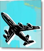 Airplane In Flight Metal Print