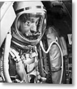 Alan Shepard In A Space Capsule Metal Print
