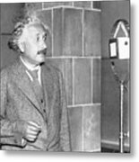 Albert Einstein Congratulating Thomas Metal Print