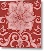 Alien Bloom 11 Cherry Red Metal Print