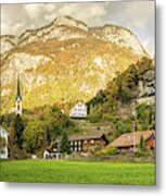 Alpine Mountain Village Panorama Metal Print