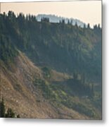 Alpine Ridge Line With Wildfire Smoke In The Cascade Mountains Metal Print