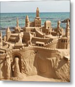 Amazing Sandcastle On A Mediterranean Metal Print