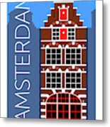 Amsterdam House Blue Metal Print