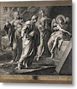 Angel Announcing The Resurrection Of Christ To The Three Mary's Metal Print