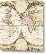 Antique Drawing Of The Globe Metal Print