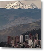 Antisana Volcano & Quito Metal Print