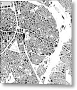 Antwerp Building Map Metal Print