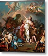 Apollo And Diana Attacking The Children Of Niobe By Jacques- Louis David Metal Print