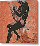 Apollo On A Rock Playing A Lyre Metal Print