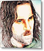 Aragorn Portrait Metal Print