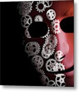 Artificial Intelligence Concept With Robot Face Metal Print