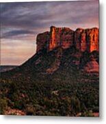 As The Sun Sets On Courthouse Butte Metal Print