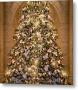 Astor Hall Nypl Christmas Tree Metal Print